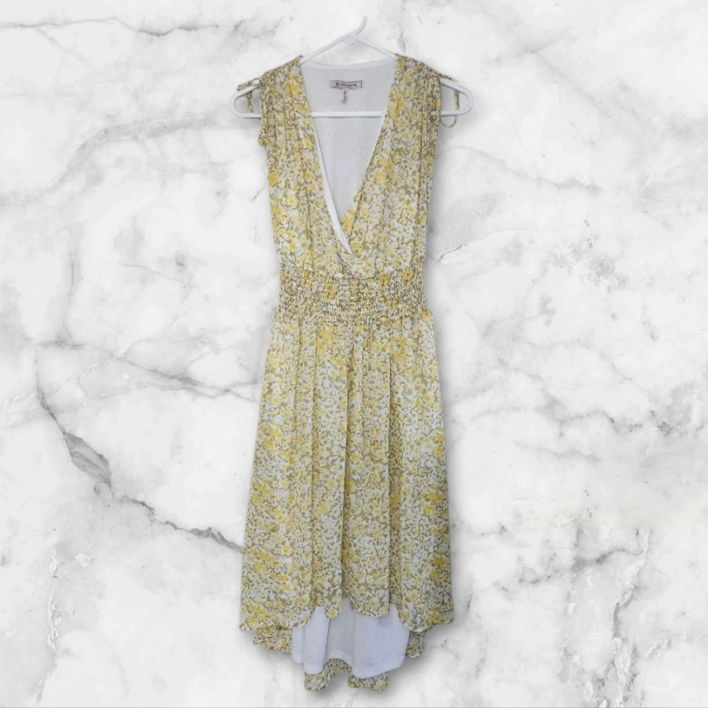 Women's BCBgeneration Yellow Floral Print Hi-Low Dress Sz Small